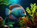 Blue Turquoise Discus Fish Royalty Free Stock Photo