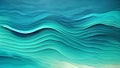 Blue turquoise wavy background. 3D wavy turquoise lines abstract background. Royalty Free Stock Photo