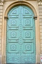 Blue tuscan door in Italy Royalty Free Stock Photo