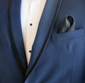 Blue tuxedo with handkerchief