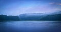Blue twilight over the lake