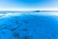 Blue twilight sunset over salt flats Royalty Free Stock Photo