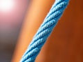 Blue twiste rope for anchoring in the form of a spiral Royalty Free Stock Photo