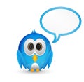 Blue twitter bird with speech bubble Royalty Free Stock Photo