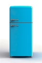 Blue two chamber refrigerator on white background Royalty Free Stock Photo