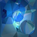 Blue two glass balls background Shiny wallpapers Royalty Free Stock Photo