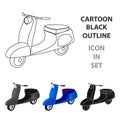 Blue two wheeled scooter. Transport for moving around the city.Transport single icon in cartoon style vector symbol Royalty Free Stock Photo