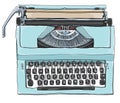 Blue Typewriter art illustration