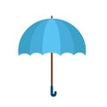 Blue umbrella icon. Blue umbrella isolated on white background. Royalty Free Stock Photo