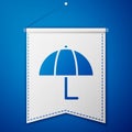 Blue Umbrella icon isolated on blue background. Insurance concept. Waterproof icon. Protection, safety, security concept Royalty Free Stock Photo