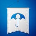 Blue Umbrella icon isolated on blue background. Insurance concept. Waterproof icon. Protection, safety, security concept Royalty Free Stock Photo