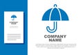 Blue Umbrella icon isolated on white background. Insurance concept. Waterproof icon. Protection, safety, security Royalty Free Stock Photo