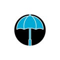 Blue umbrella icon isolated on white background Royalty Free Stock Photo