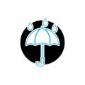 Blue umbrella icon isolated on white background Royalty Free Stock Photo
