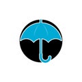 Blue umbrella icon isolated on white background Royalty Free Stock Photo