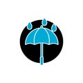 Blue umbrella icon isolated on white background Royalty Free Stock Photo