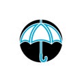 Blue umbrella icon isolated on white background Royalty Free Stock Photo