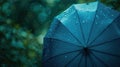The blue umbrella in rain.AI generated image Royalty Free Stock Photo