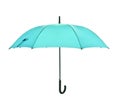 Blue umbrella on white background