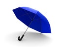 Blue umbrella on white background. Isolated 3D Royalty Free Stock Photo