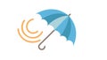 Blue Umbrella with Wind & Sun, Variable Weather Conditions, vector design Generative AI Royalty Free Stock Photo