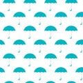 Blue umbrellas seamless background pattern vector illustration Royalty Free Stock Photo