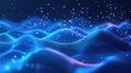 Wavy particle field representing data stream technology Royalty Free Stock Photo