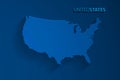 Blue United States map background, vector