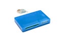 Blue universal cardreader Royalty Free Stock Photo