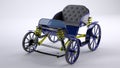 Blue unreal horse carriage