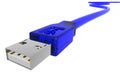 Blue usb cable Royalty Free Stock Photo