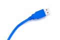 Blue USB Cable Royalty Free Stock Photo