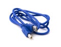 Blue USB cable Royalty Free Stock Photo