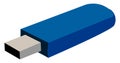 Blue USB drive, illustration, vector Royalty Free Stock Photo