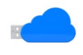 Blue Usb Flash Drive in Cloud Shape. 3d Rendering Royalty Free Stock Photo