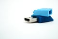 Blue USB flash drive Royalty Free Stock Photo