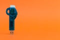 Blue USB flash memory on a orange background. card reader included Royalty Free Stock Photo