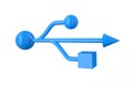 Blue usb sign Royalty Free Stock Photo