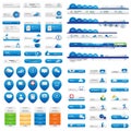 Blue User interface set business Royalty Free Stock Photo