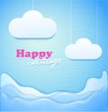 Blue vacation background. Vector concept card Royalty Free Stock Photo