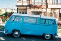 Blue van in Corona del Mar, Newport Beach, California