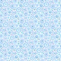 Blue Vanilla Bubblegum Circles Abstract Seamless Pattern. Raster