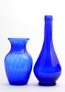 Blue vase and bottle Royalty Free Stock Photo