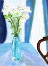 Blue vase painting.