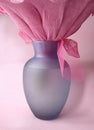 Blue vase in rose Royalty Free Stock Photo