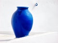 Blue Vase in Santorini Royalty Free Stock Photo