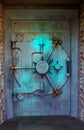 Blue vault door Royalty Free Stock Photo