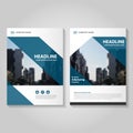 Blue Vector annual report Leaflet Brochure Flyer template design, book cover layout design, Abstract blue presentation templates Royalty Free Stock Photo