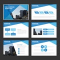 Blue Vector annual report Leaflet Brochure Flyer template design, book cover layout design, Abstract blue presentation templates Royalty Free Stock Photo