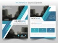 Blue Vector annual report Leaflet Brochure Flyer template design, book cover layout design, abstract business presentation Royalty Free Stock Photo